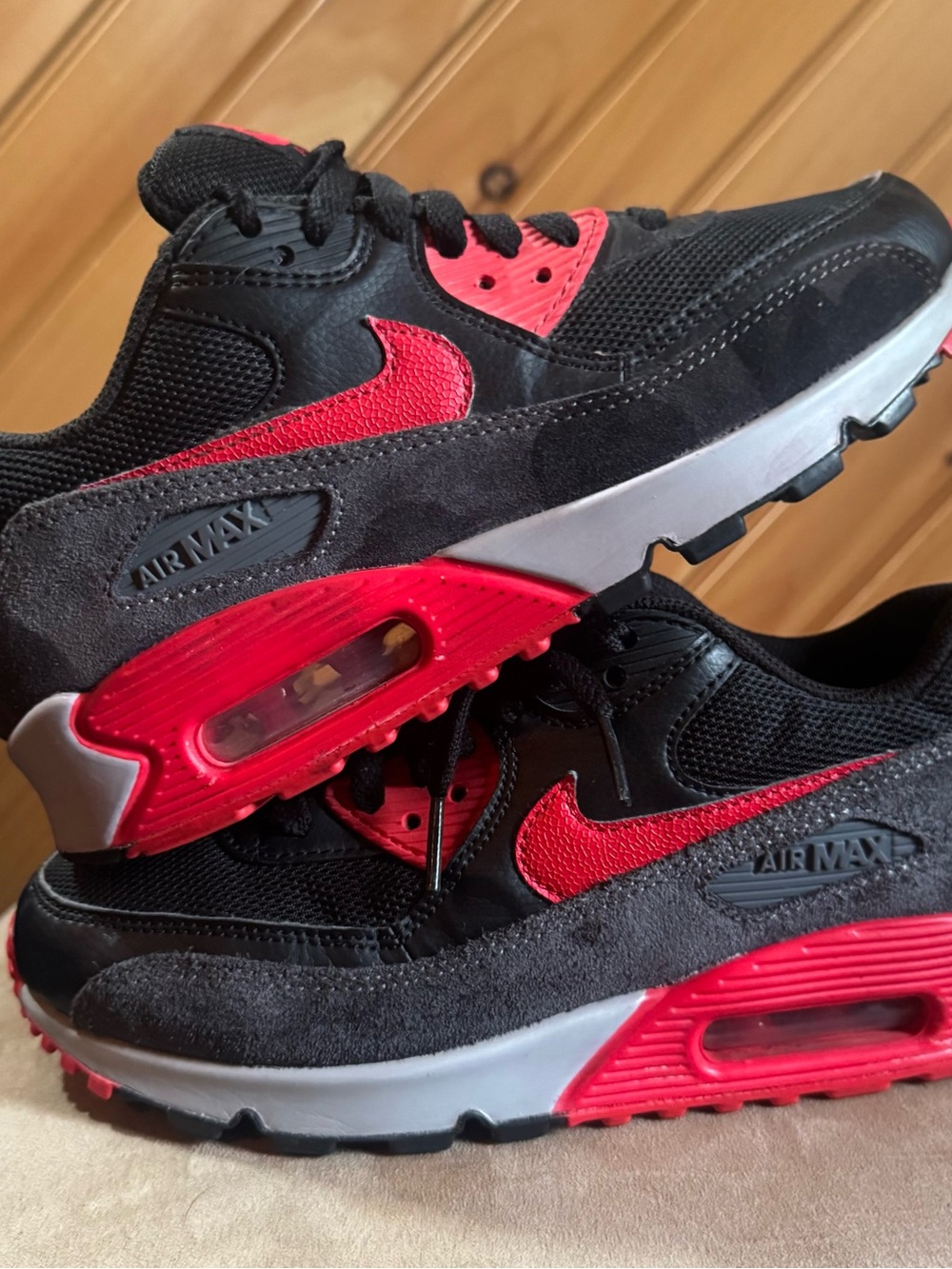 Nike Kids Black and Red Air Max Sneakers